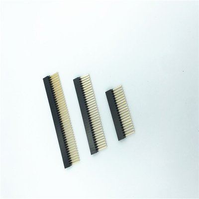 2.54mm Pitch Vertical Female Header Długie szpilki Wysokotemperaturowy dielektryczny