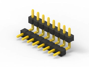 Mężczyzna 16 Pin Header Connector 2,54 mm Pitch, podwójny plastikowy kwadratowy prawy kąt Pin Header