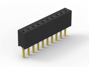 Czarne kobiece łącznik nagłówka PCB 1.27mm Pitch LCP Materiał H = 2.1mm