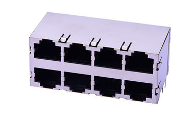 Podwójne warstwy RJ45 łącznik sieciowy gniazdo 8 port 8p8c 90 stopni