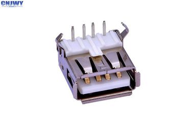 Kobieta łącznik DIP typu 2.0 Micro USB pod kątem prawym Biały materiał LCP - żywica