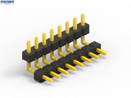 Mężczyzna 16 Pin Header Connector 2,54 mm Pitch, podwójny plastikowy kwadratowy prawy kąt Pin Header