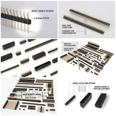 Złącze typu pin header męski, dwurzędowy, prosty, rastrowanie 2.54mm, do montażu przewlekanego na PCB, konfiguracja 80 pinów