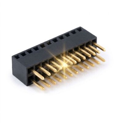 Złącze żeńskie z potrójnym rzędem o rastrze 2,54 mm 3x40P do montażu przewlekanego, pozłacane PA6T