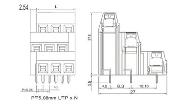 Złącze bloku końcowego PCB w stylu UE CET1.5 Podłączone do 5,08 mm Pitch 1 * 06P Zielony