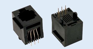 Plastikowy BMS RJ11 Pod kątem prawym Wszystkie PBT&amp;Pa66 6P6C gniazdo PCB