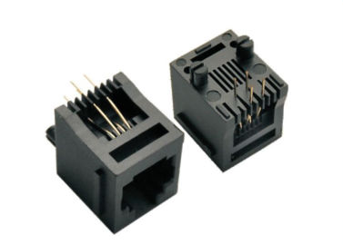 Plastikowy BMS RJ11 Pod kątem prawym Wszystkie PBT&amp;Pa66 6P6C gniazdo PCB