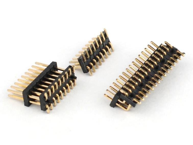 1.27 mm Pitch Male Pin Header Connector Dwa rzędy Czarny PA9T Plastic