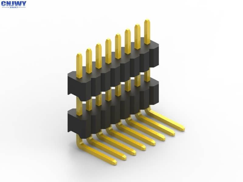 1.27 mm Pitch PCB Header Connector Konkawy Wgięty Jednorzędowy Podwójny Plastic
