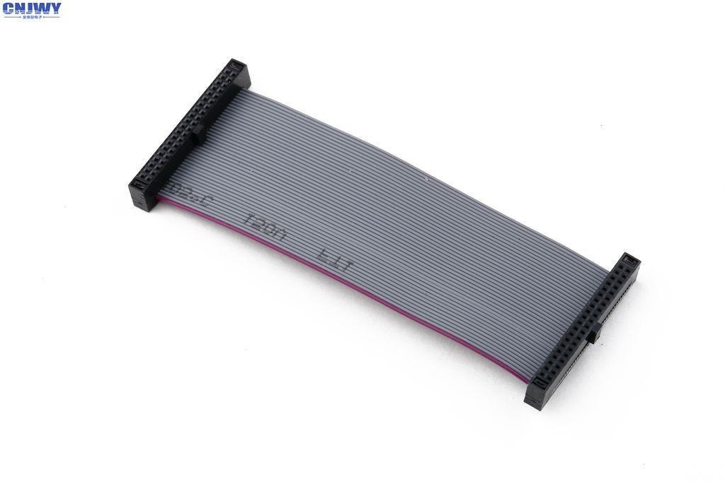 Szary 2 * 07 Ways Flat Ribbon Cable Assembly Z 1,27 mm prostokątnym złączem