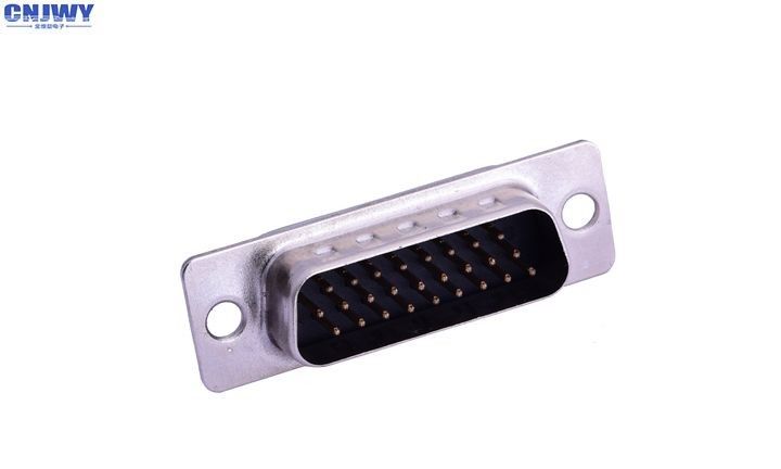 Trzy rzędy Db 26 Pin Connector, 180 stopni D Sub Male Connector, stop miedziany