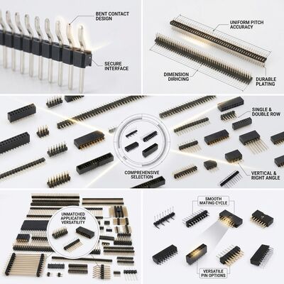 Prawy kąt pojedynczy wiersz męski łącznik nagłówka szpilki 2,54 mm Pitch 90 stopni PCB przez otwór