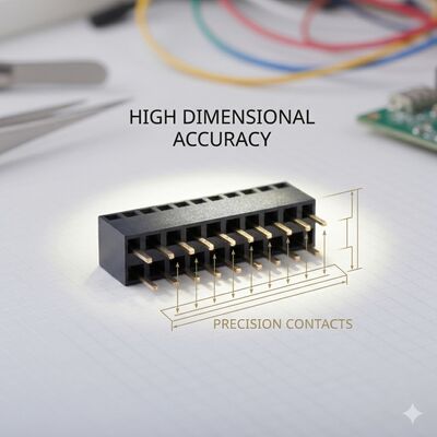 Niski profil 1,27 mm kąt rozstawu SMD Kobieta łącznik nagłówkowy podwójny wiersz złoty Flash Ultra-Slim PCB Design