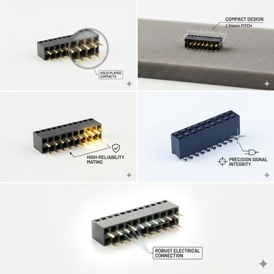 Złącze żeńskie o wysokiej gęstości, 40-pinowe, 2,54 MM, podwójny rząd, złocone PA6T, magistrala danych, PCB, przelotowe