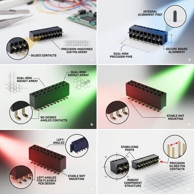 Wysokiej temperatury PA9T 2,0 mm Pitch Dwuwierszy kobiecy łącznik nagłówkowy złoty Flash 04P-60P Soket PCB